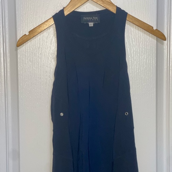 PATRITZIA PEPE Stretch Sheath Dress Silver Grommet Sporty Stretch Fabric Small - Picture 3 of 7